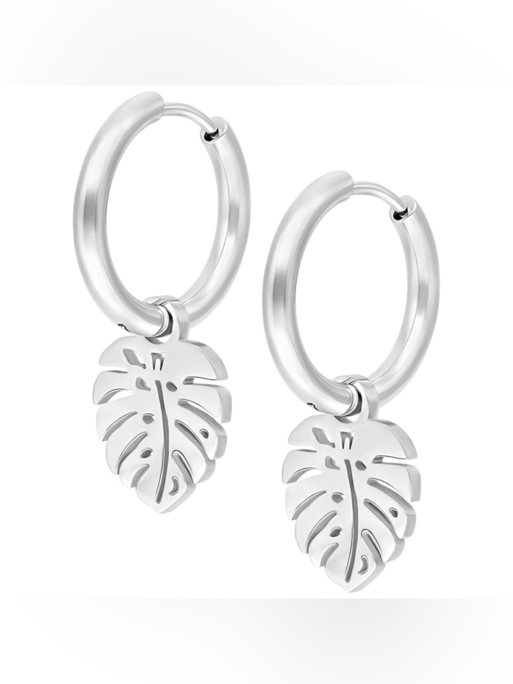 Leaf hoop earrings S1335